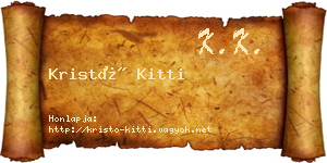 Kristó Kitti névjegykártya